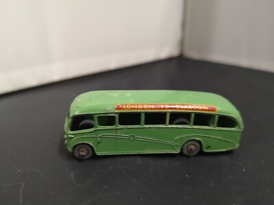 W395-MATCHBOX LESNEY No21B BEDFORD DUPLE LUXURY LONG DISTANCE COACH.LIGHT GREEN