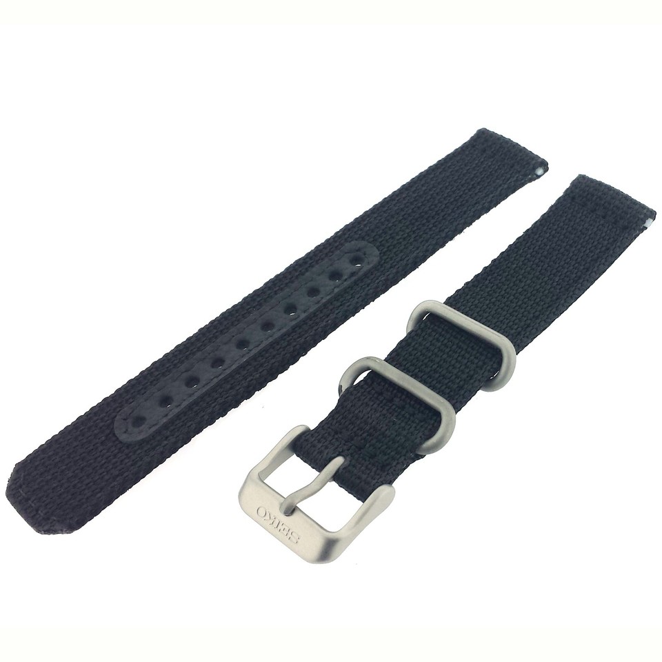 Seiko Watch Strap Seiko 5 Field SNK809 7S2602J0 18mm Black Nylon