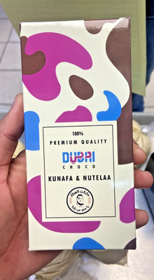 Dubai Choco Kunafa & Nutella Chocolate Bar - 100 packs x 185g Each from Dubai