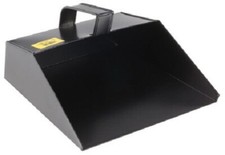 RS Pro DUST PAN 279mm Metal, Black Large Hooded, Sturdy Loop Handle