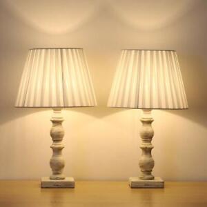 White Bedside Table Lamps Set Of 2, Vintage White Table Lamps
