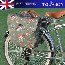 TOURBON Canvas Bike Pannier Roll Bicycle Storage Luggage Shoulder Bag Women Gift