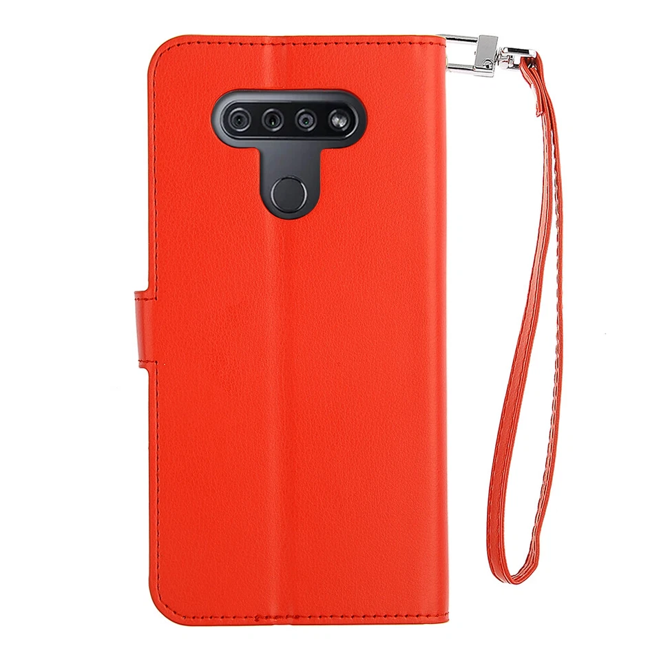 Funda de cuero plegable con billetera tarjetero bolsillo para efectivo para LG K51 - ROJO Foto 3 de 4