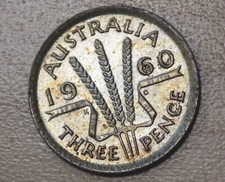 1960 Australia 3 Pence Silver
