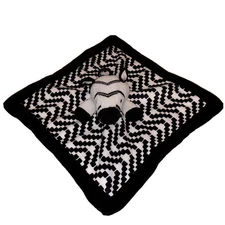 Levtex Baby Zebra Security Blanket Black White Geometric Design Lovey Lovie Nunu