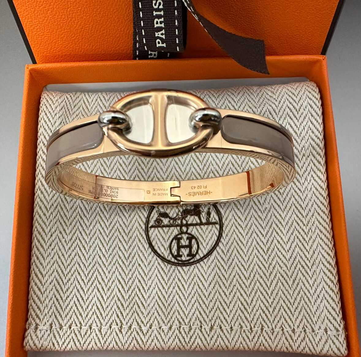 Brand New Hermes Mini Clic Chaine d'Ancre bracelet Size PM