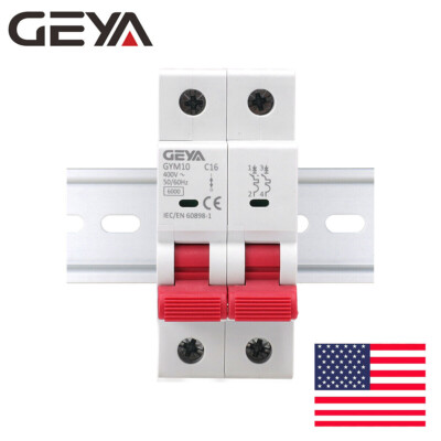 GEYA 2P AC Mini Circuit Breaker 6/10/16/25/32/40/50/63A 6kA C Curves Safe Switch