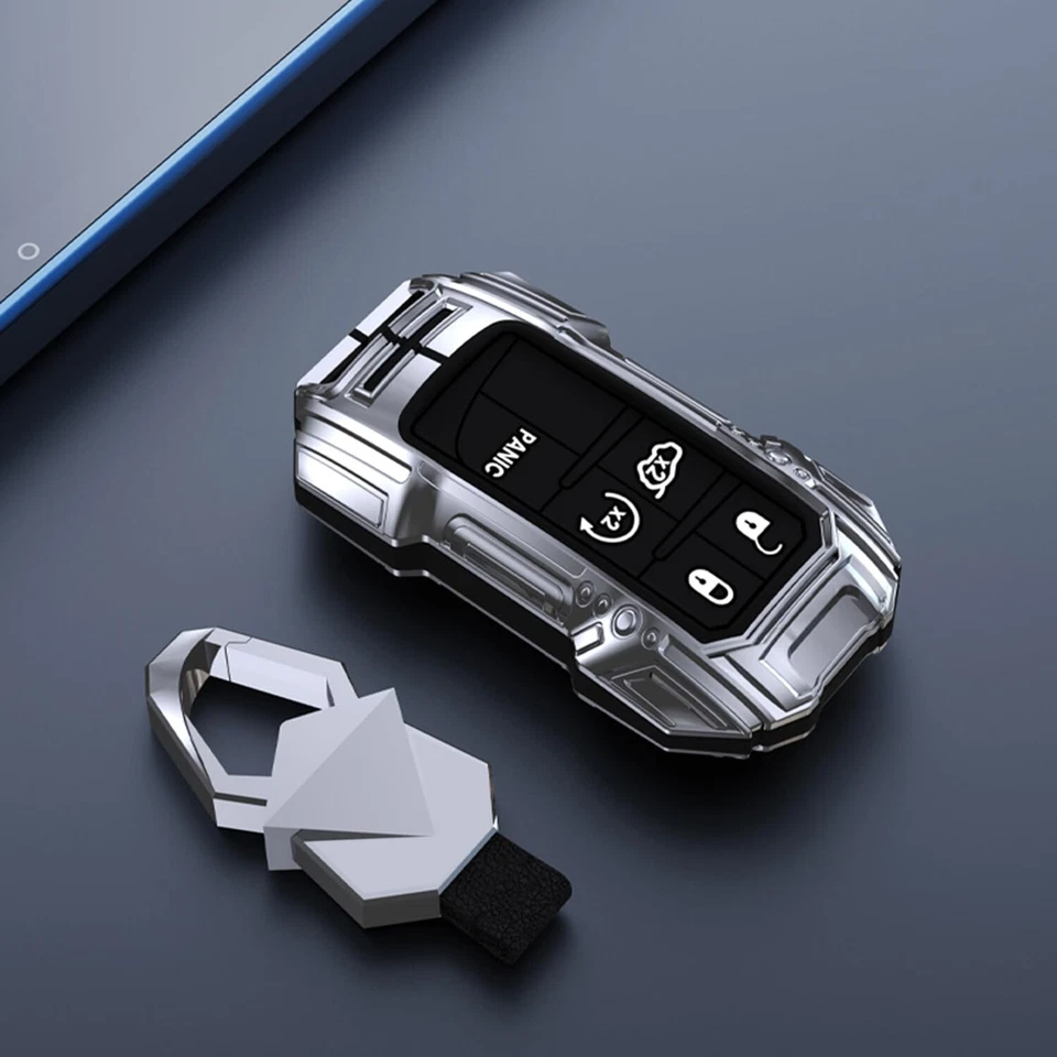 Zinc Alloy Key Fob Case For Dodge Charger Challenger Jeep Chrysler Cherokee Fiat - Image 3 of 4