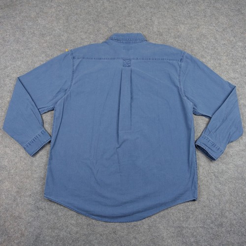 VINTAGE LL Bean Shirt Mens Large Blue Denim Chambray Long Sleeve Casual Work VTG - Picture 5 of 12