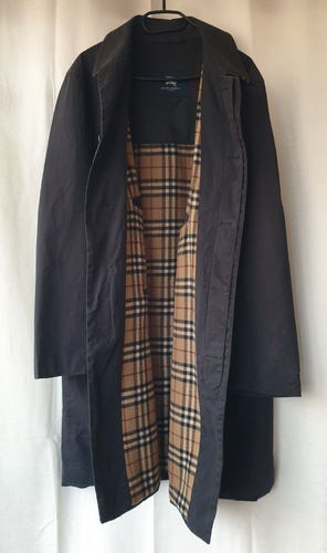 Burberry Men's Trench Coat Nova Check Navy Blue Size 54