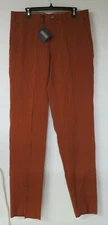 Mens Scott Barber Orange Flap Pocket Dress Pants Slacks Trousers Size 34 New