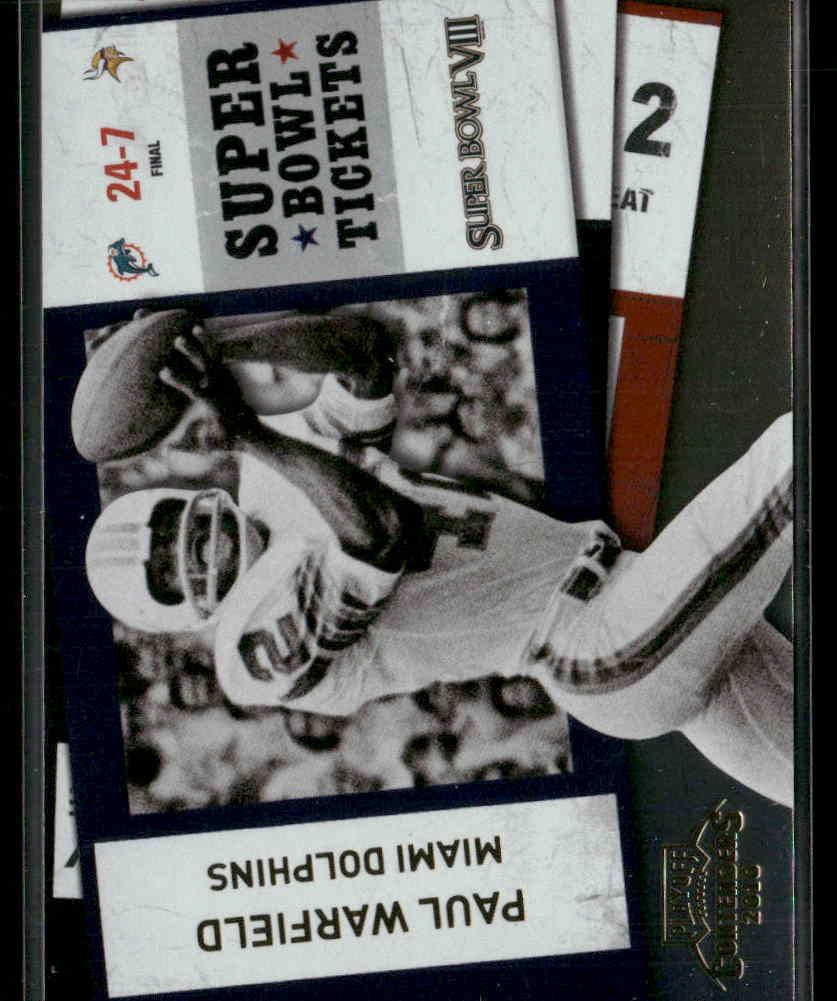 2010 Playoff Contenders Paul Warfield Super Bowl Ticket Gold #/100