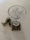 Vintage Crystal Ornate Brass Table Lamp 9” Tall Width - 5.5 Base 3.5 Top — photo 3