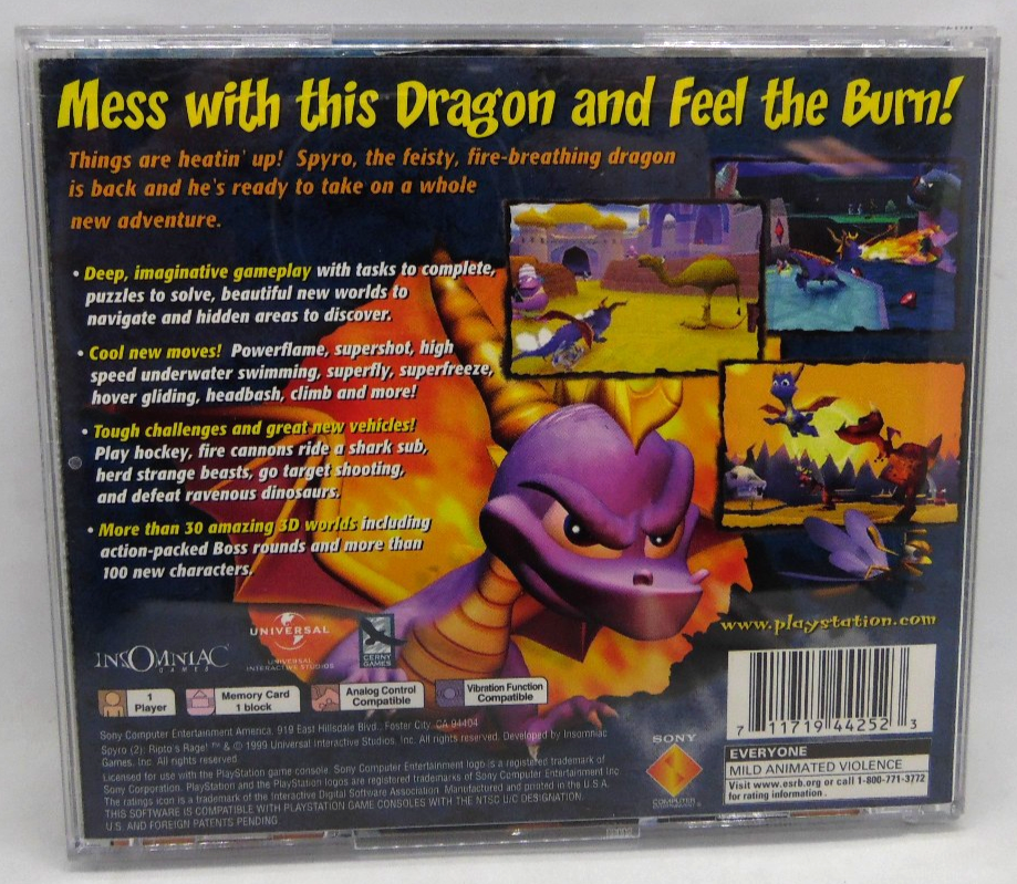 Spyro Ripto's Rage Playstation one PSone PS1 Gold Foil Manual Complete ...