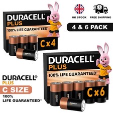 Duracell C Size Batteries Plus Power LR14 MN1400 Alkaline Long Life Long Expiry