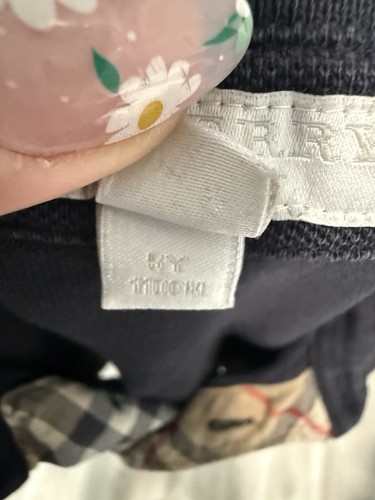 Burberry Children Boys Navy Blue Logo Nova Check Cotton Polo Shirt Sz 5T - Picture 4 of 4