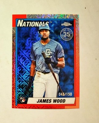 James Wood 2025 Topps Chrome RC Silver Pack BLUE REFRACTOR 045/150 Nationals z2