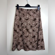 Sag Harbor Brown Floral A-Line Skirt