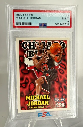 1997-98 Hoops #1 Michael Jordan PSA 9 Graded Card NBA 96 Scoring League Leader