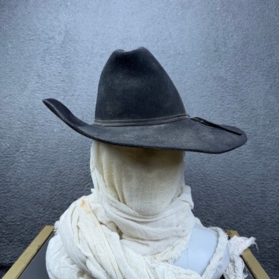 Resistol Ryons Rancher Black Felt Cowboy Hat Self Conforming Hand Creased 6 7/8
