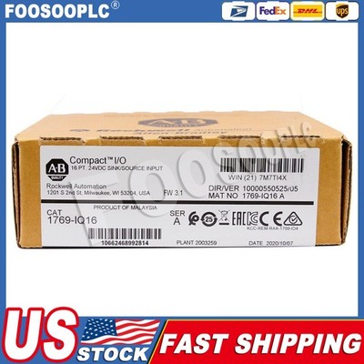 New Sealed AB 1769-IQ16 / A CompactLogix 16 Pt 24VDC D/I Module 1769IQ16 US