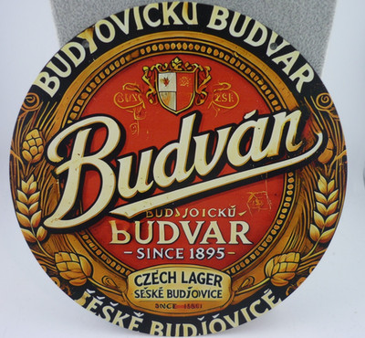 Budweiser Budvar Beer Tin Sign Round Czech Lager Bar Pub Wall Decor