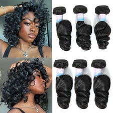 Peruvian Loose Wave 3 Bundles 300g Virgin Human Hair Extensions Weave Weft