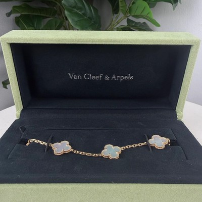 Van Cleef & Arpels Vintage Alhambra 5-Motif Bracelet 18K Yellow Gold