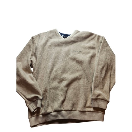 Clos Pegase Second Skin Hydrashield Fleece Pullover Tan V-Neck Sweatshirt Large