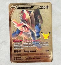 Pokemon Card Zamazenta V 018/025 Gold  Metal Card Carta In Metallo Fanmade TCG