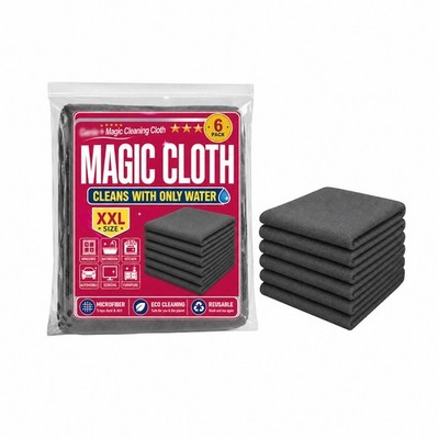 Genie Magic Cleaning Cloth, 6 Pack Microfiber Cleaning Cloths, Streak-Free & Lin