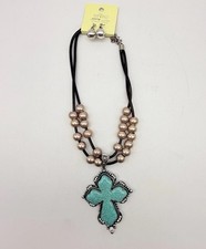 Turquoise Faux Statement Necklace  Earings
