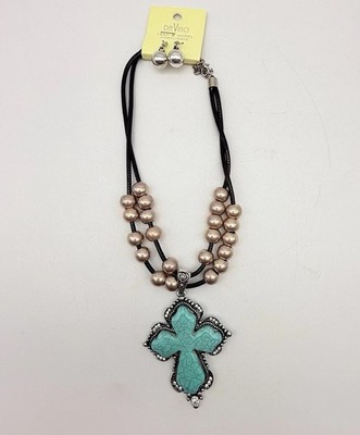 Turquoise Faux Statement Necklace & Earings 
