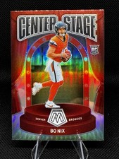 Bo Nix 2024 Panini Mosaic Center Stage #12 Silver Prizm RC Denver Broncos