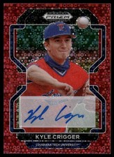 2022 Prizm Draft Picks Base Prizm Red Donut Circles 202 Kyle Crigger Auto /99 BB