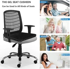 Gel Seat Cushion for Long Sitting (Super Large & Thick), Soft & Breathable, G...