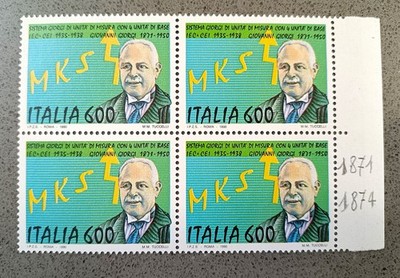 1990 QUARTINA GIORGI SYSTEM - VARIETY 1874 POSITION 19 - INTEGRAL RUBBER MNH**