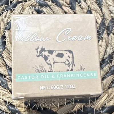 Tallow Cream Hydrating Face Moisturizer Castor Oil Frankincense 60g