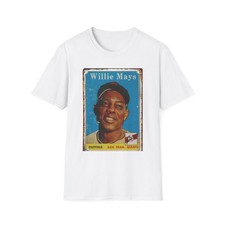 Willie Mays Baseball Card Photo Art Baseball Team T Shirt, Unisex Tee Sports  