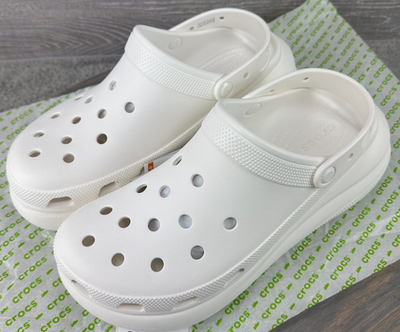 Crocs Classic Crush Platform Clog Shoe White Slingback Size Men’s 12 Crocs Classic Crush Clog White Men Unisex Slip On Platform  main image 2
