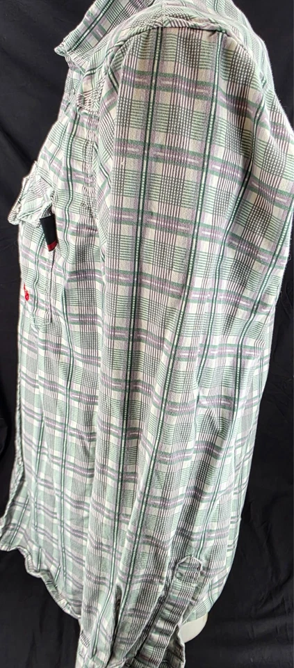 Forge FR Flame Resistant Green LS Collared Pearl Snap Work Shirt Men's XL - Image 2 of 4