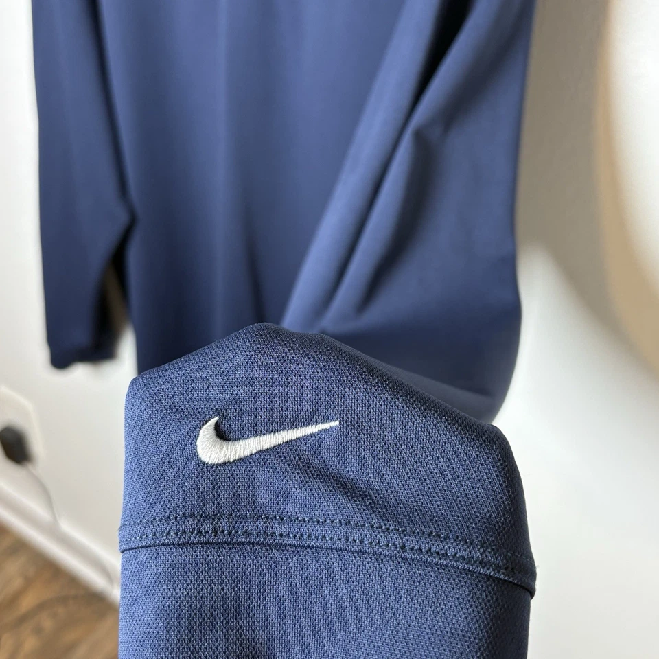 Nike Golf Tech Polo Shirt Men’s 3XL Dri-FIT Long Sleeve Shirt Navy Blue - Image 3 of 4