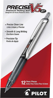 Precise V5 RT Refillable & Retractable Liquid Ink Rolling Ball Pens, Extr
