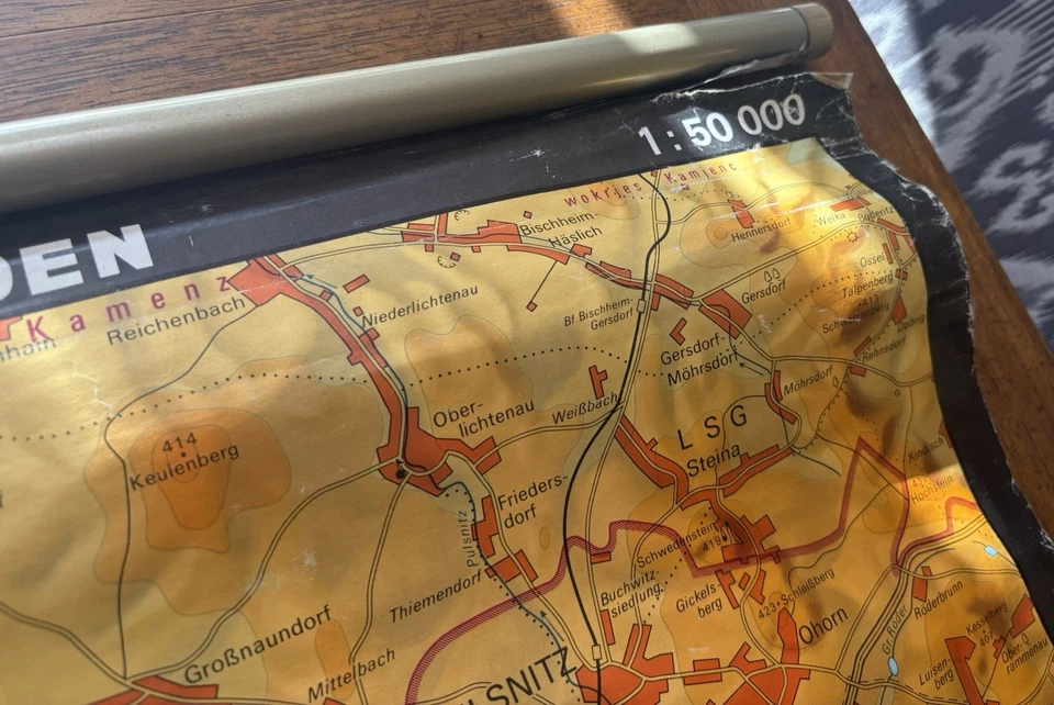 Mapa desplegable vintage de Dresde Alemania años 60 Foto 4 de 4