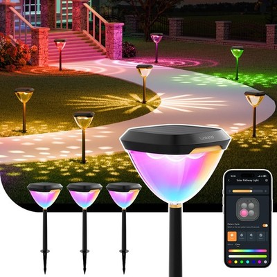 Linkind Smart Solar Pathway Lights SP6, in-App Pattern Switching Solar Lights,