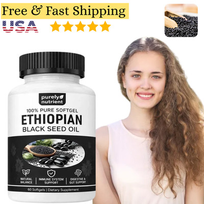 Ethiopian Black Seed Oil Softgels |4.64% Thymoquinone |Gluten-Free, 60 capsules