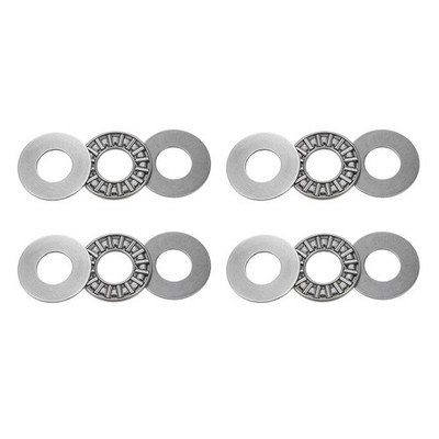 4 Pcs 12x26x2mm Thrust Needle Roller Bearings With AS1226 Washers