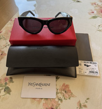 Image of Saint Laurent SL M94 SL M94 001 Cat Eye Sunglasses Black/Grey Tinted UV400
