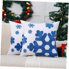 Christmas Throw Pillow Covers 18x18 Set of 2 18" x 18" Pack of 2 Blue