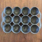 Vintage 1920s Wagner Ware 12 Cup Golf Ball Gem Pan Model F Cast Iron